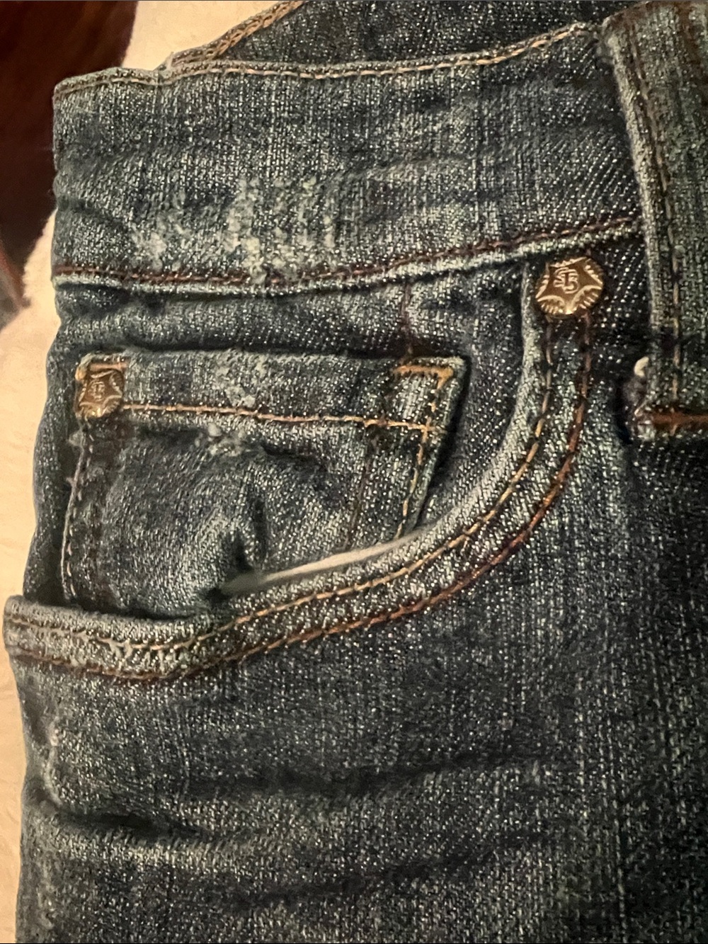 See Thru Soul Dark Blue Wide Leg Flared Jeans - Picture 5 of 5